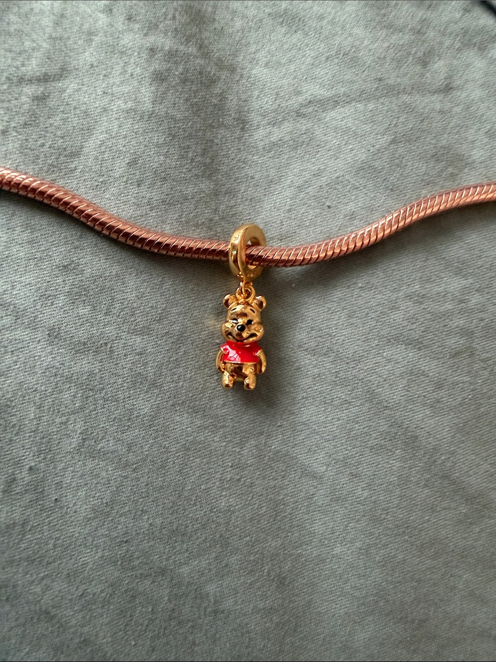 Gold & Red Winnie the Pooh Disney Dangle Charm - Picture 4 of 4